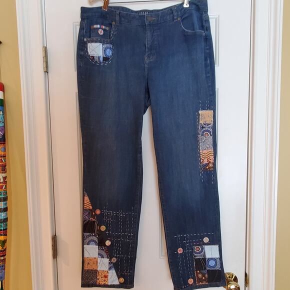 Refashioned and upcycled Ralph Lauren Chaps‎ denim jeans Size 16W - Picture 5 of 9